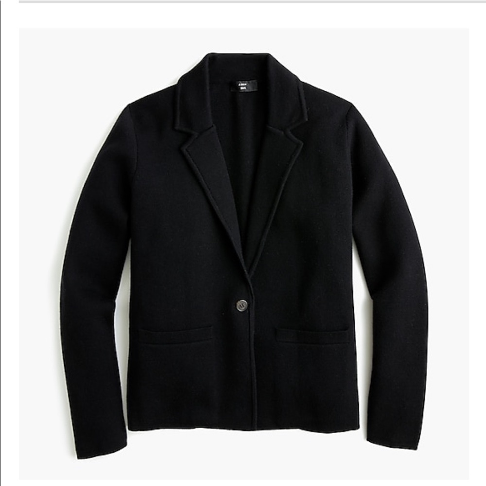 EUC J. Crew Black Margot Cropped Sweater Blazer XL